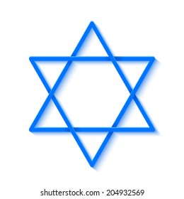 Star of David Isolated on White Background. Vector Illustration