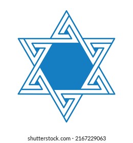 Star of David, isolated on white background. Vector illustration.