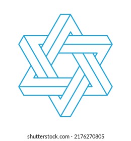 Star of David, isolated on white background. Vector illustration.