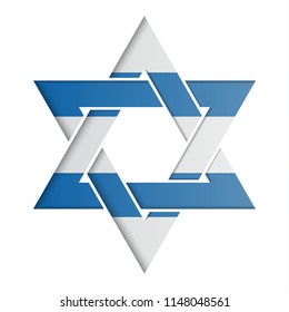 Star of David, Israel, flat art