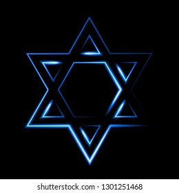 The Star of David, the Jewish Hexagram. Traditional Hebrew sign. Vector illustration, eps 10.