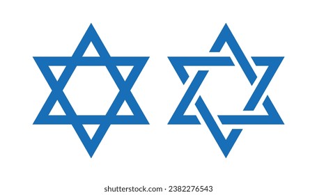 Star of David. Jewish star Israeli religious symbol. Shield of David Judaism sign. Vector illustration