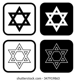 Star of David . Jewish religion symbol . Vector illustration