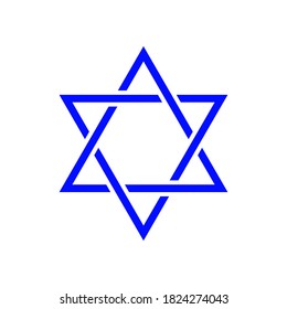 Star of David. Jewish sign of Israel. Religious sign of hexogram. Jewish symbol. Vector illustration.