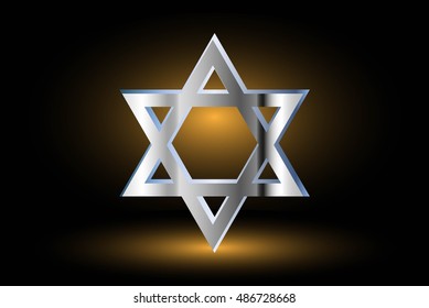 Star of david, Jewish star,Star of David on a black background ,