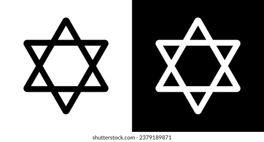 Star of David. Jewish symbol. David's star vector icon.