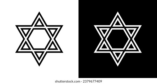 Star of David. Jewish symbol. David's star vector icon.