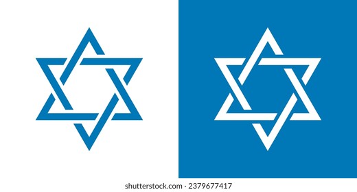 Star of David. Jewish symbol. David's star vector icon.