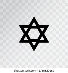 Star of David. Jewish symbol. Editable vector. Solid icon. 