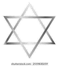 Star of David. Jewish symbol with grainy textute.