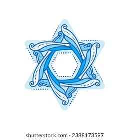 Star of David Jewish symbol. David star (Magen David) decorative vector design for holiday banner, flyer, card, t-shirt