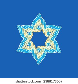 Star of David Jewish symbol. David star (Magen David) decorative vector design for holiday banner, flyer, card, t-shirt