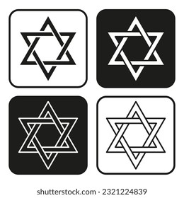 Star of David. Judaism sign. Vector illustration. stock image.