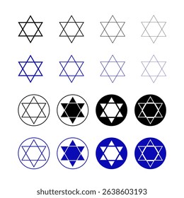 Star of David. Line icon.