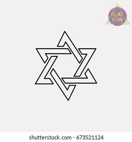 star of David line icon