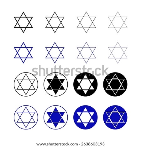 Star of David. Line icon.
