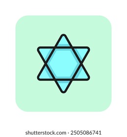 Star of David line icon. Judaism, Jewish symbol, religious sign. Israel concept. Vector illustration can be used for topics like religion, national culture, signs and symbols