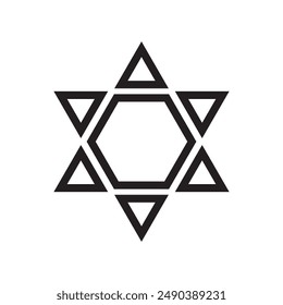 Star Of David Line Style Religious Symbol Vector