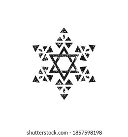 Star of david logo, Israel or Judaism emblem. Vector illustration