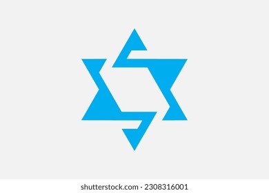 Star of David logo. Vector graphic design