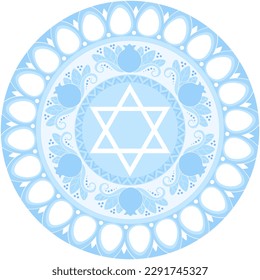 Star of David mandala. Judaism illustration