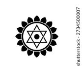 Star of David Mandala Symbol with Lotus Petal Design
