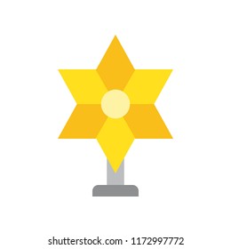 star of david, Merry Christmas icon set, flat design