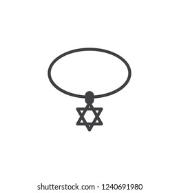 Star of david Necklace vector icon. filled flat sign for mobile concept and web design. David star jewelry pendant simple solid icon. Symbol, logo illustration. Pixel perfect vector graphics