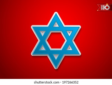 Star of David on a red background