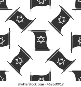 Star of David on scroll icon pattern on white background. Adobe illustrator