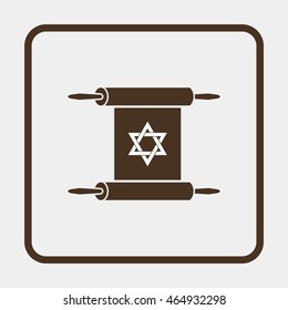 Star of David on scroll icon.