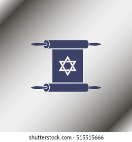 Star of David on scroll icon.