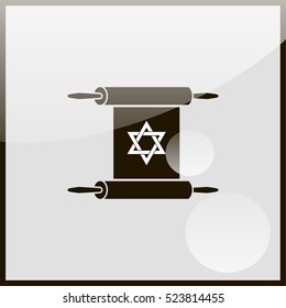 Star of David on scroll icon.