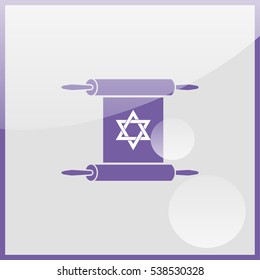 Star of David on scroll icon.