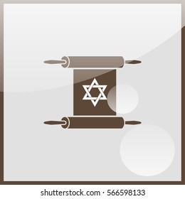 Star of David on scroll icon.