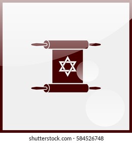 Star of David on scroll icon.