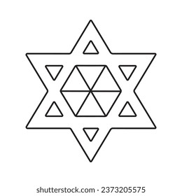 Star of David on white background. Symbol of Judaism