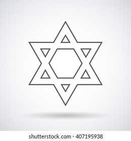 Star of David on  a white background, silhouette isolated, vector illustration