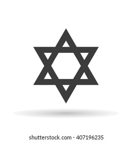 Star of David on a  white background isolated, vector illustration