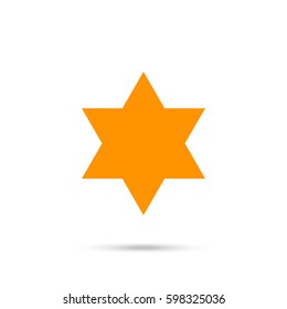 Star of David. Orange icon