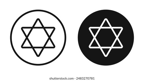 Star of david outlined icon vector collection.