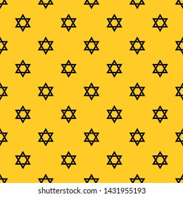 Star of David pattern seamless vector repeat geometric yellow for any design