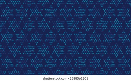 Star of David seamless blue vector background. Stylish vector repeating pattern with a Six-pointed star.