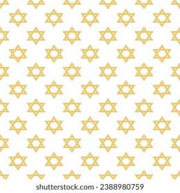  Star of David. Seamless pattern of golden stars of David on a white background. Print for wallpaper, textiles, wrapping paper