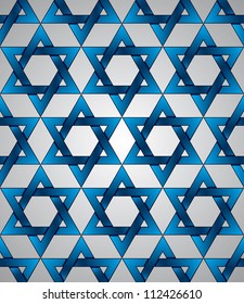 Star Of David Seamless Pattern, Vector Background.