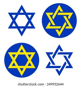 Star of David. Set of vector icons. 