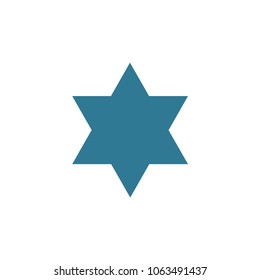 Star of david shape icon in flat design. Israel Independence Day holiday concept.