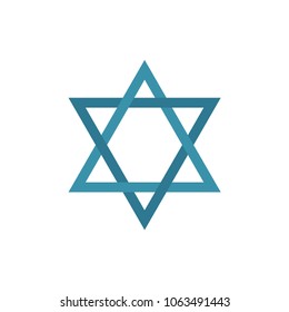 Star of david shape icon in flat design. Israel Independence Day holiday concept.