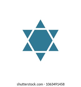 Star of david shape icon in flat design. Israel Independence Day holiday concept.