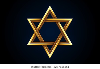 Star David sign icon, Jewish Israeli religious symbol. Vector illustration